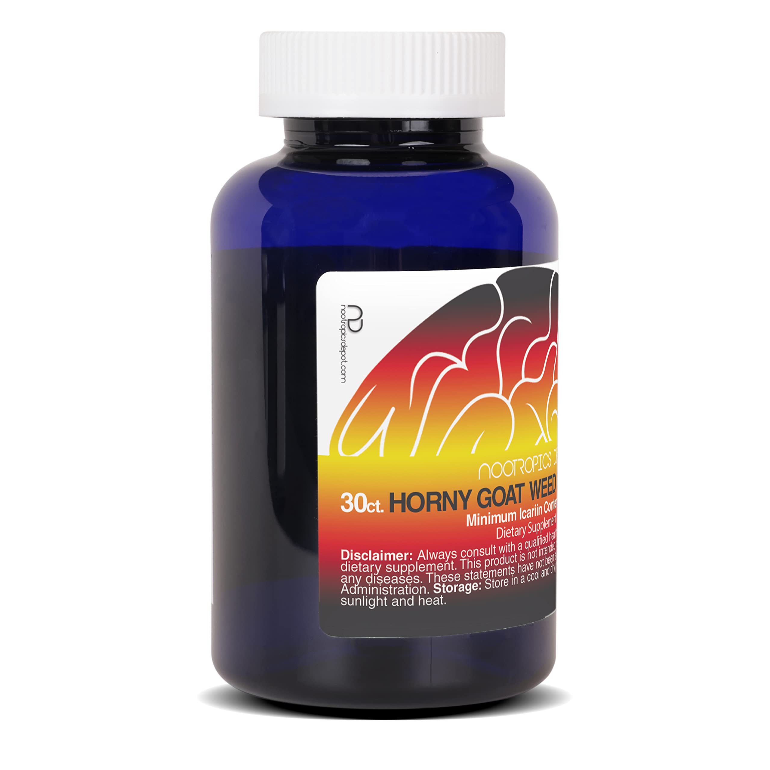 Nootropics Depot Horny Goat Weed Capsules | 200mg | 30 Count | Minimum 50% Icariin | Epimedium brevicornum — Amazon image 8