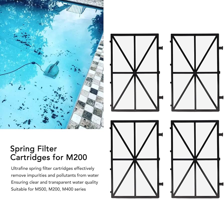 Lot De 4 Cartouches Filtrantes à Ressort 9991433 R4 Pour Nettoyeur De Piscine Robotique M500 M200 M400, Forte Compatibilité Avec M500 M200 M400, Filtration Efficace