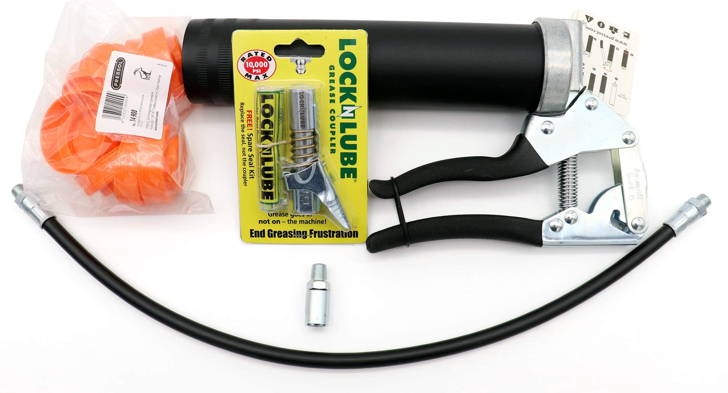 LockNLube EasyPrime PistolGrip Grease Gun. Includes Our Patented
