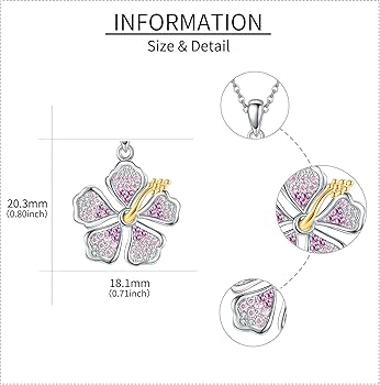 Collana con ciondolo a forma di fiore di ibisco in argento sterling - Italia
