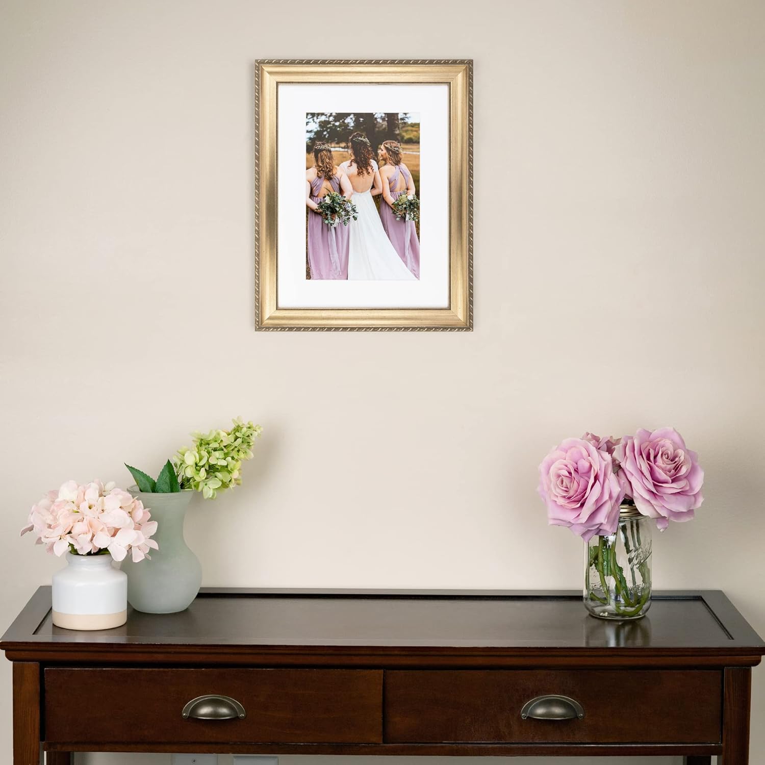 ArtToFrames 4x4 Inch Silver Picture Frame, This 1.50 Inch Custom Wood Poster Frame is Muted Silver - Comes with Regular Glass and Corrugated Backing (2WOMD5027-4x4)