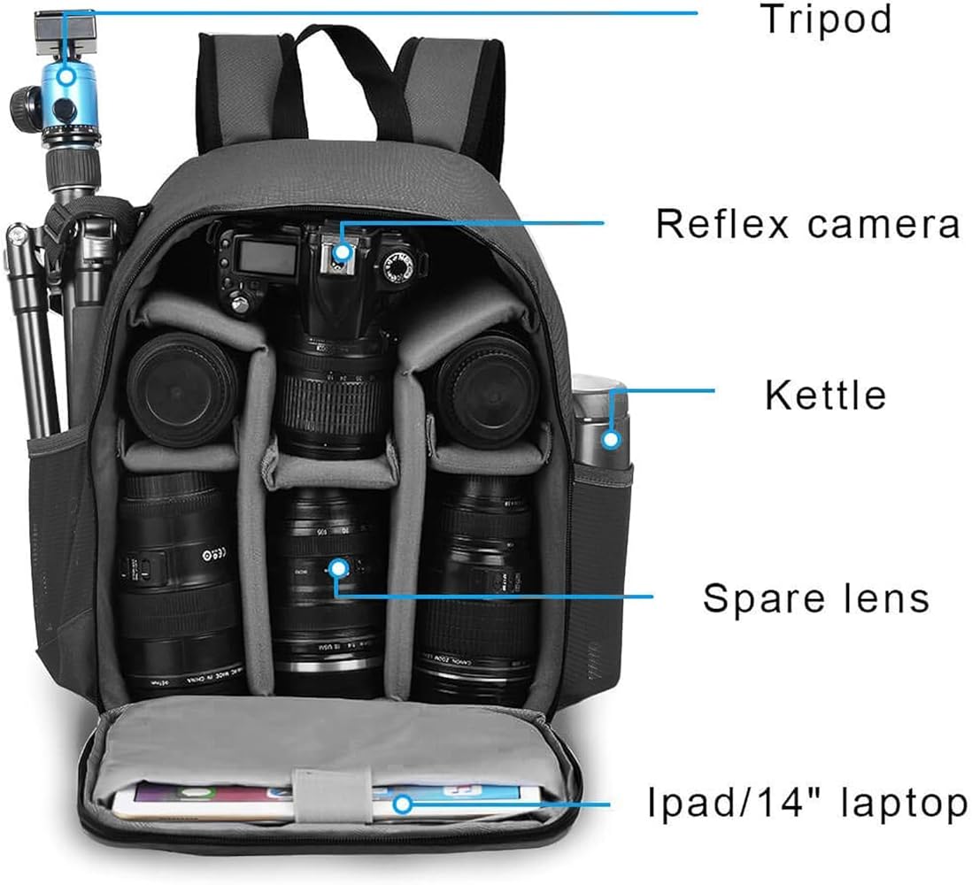 Amazon.com : CADeN Camera Backpack Bag Professional for DSLR/SLR Mirrorless Camera Waterproof, Camera Case Compatible for Sony Canon Nikon Camera and Lens Tripod Accessories Gray : Electronics Amazon.com : CADeN Camera Backpack Bag Professional for DSLR/SLR Mirrorless Camera Waterproof, Camera Case Compatible for Sony Canon Nikon Camera and Lens Tripod Accessories Gray : Electronics