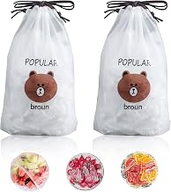 200 Pieces Reusable Food Storage Bags Flat Cover Freshness Elastic Covers All Fresh Bags for Food, Leaves, Fruits, Vegetables, Meats