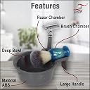 Pearl Shaving Grooming Bowl, Smooth Premium Shaving Mug for Shave Cream Gel & Soap, Shaving Cup with Razor & Brush Stand, Durable Wet Shaving Lathering Bowl Kit for Men Father Day Gift Option gallery image
