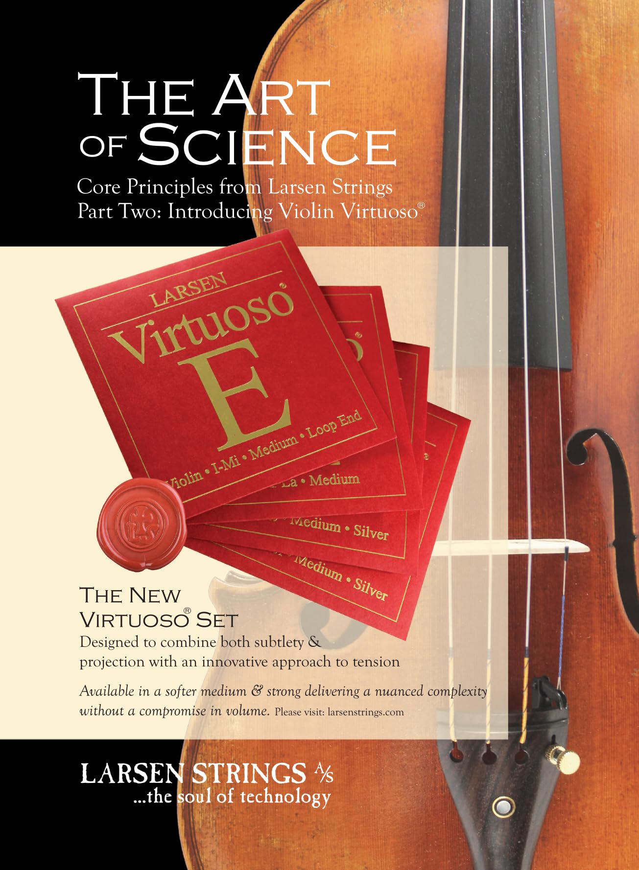Image secondaire de Jeu de cordes de violon Larsen Virtuoso - Édition Strong
