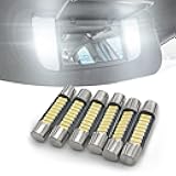 6PCS 29mm 6614F Festoon LED Car Bulbs, Car Vanity Light Bulbs, 12V Auto Makeup Light Replacement, Auto Accessories Extremely Bright 9-SMD 4014 Chips 6614 6612F LED Lamps for Vehicles (White)