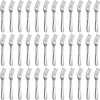 Vista 9 de Juego de 24 tenedores de cena, Funnydin tenedores de acero inoxidable de 7.1 pulgadas, cubiertos, juego de tenedores de mesa duraderos, uso