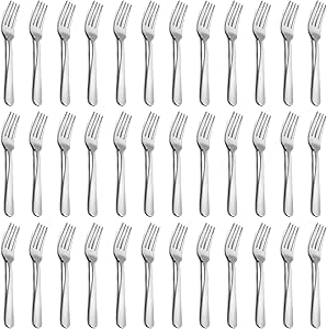 36-Piece Salad Forks Set, Funnydin 5.9&#34; Inches Stainless Steel Forks Silverware, Durable Dessert Forks Set, Cost-effective Small Forks for Home, Hotel and Restaurant - Mirror Polished, Dishwasher Safe