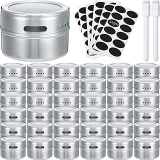 Chengu 36 Pack Magnetic Spice Jars for Refrigerator 3 oz Magnetic Spice ...