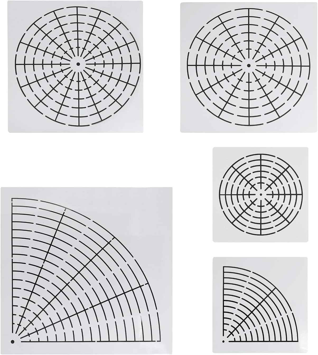 5pcs Mandala Dot Painting Tool Stencils Template Set, 8/12/16 Segment Creative Mandala Stencils Reusable Painting Stencils for DIY Wood, Fabric, Glass, Metal, Walls Art image 2