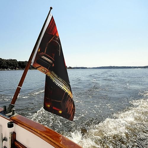 Miniatura 7 de Bandera de estudio de música de 3 x 5 pies para exteriores, divertida bandera de jardín, bandera de doble cara, pancarta de bienvenida para el