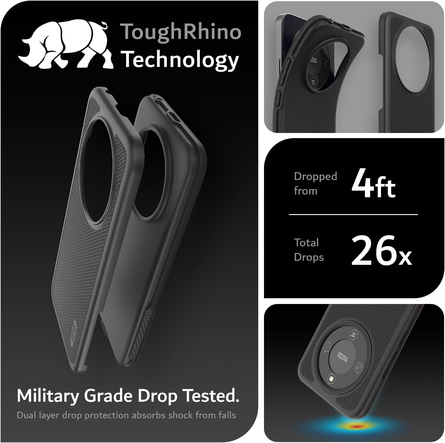 TUDIA MergeGrip Compatible with Honor Magic 8 Lite Case 5G (2026), [Military Grade] Dual Layer Shockproof Slim Heavy Duty Protective Phone Cases Cover (Black)