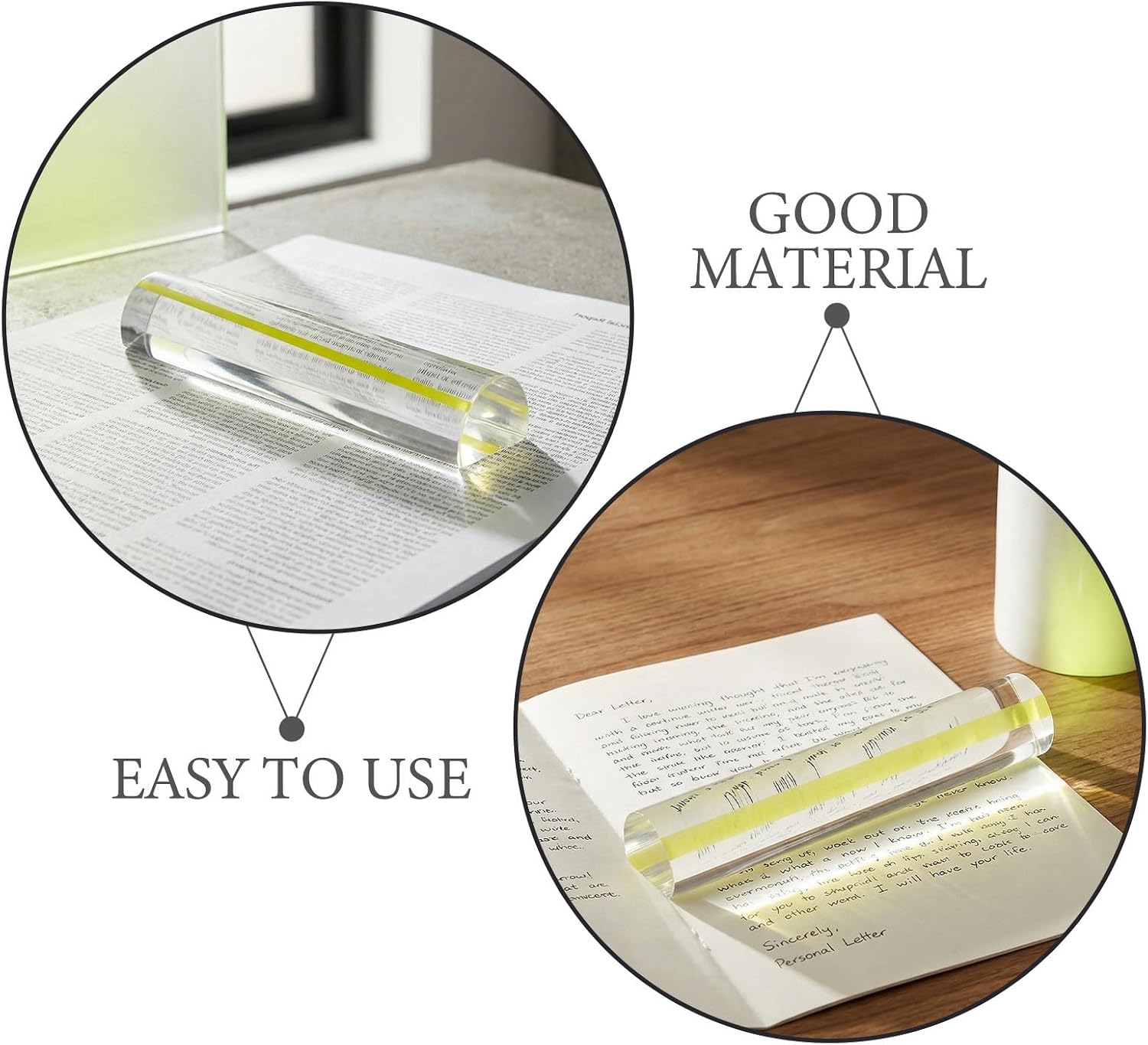 Acrylic Magnifying Ruler X 2pcs for Reading Books and Newspapers image 3