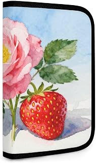 Flowers And Strawberries Tool Bag with Zipper Tool Pouch Multipurpose Tool Organizer Bags Folding Small Storage Bag Travel Pouch for Home Outdoor Garage Daily Essentials