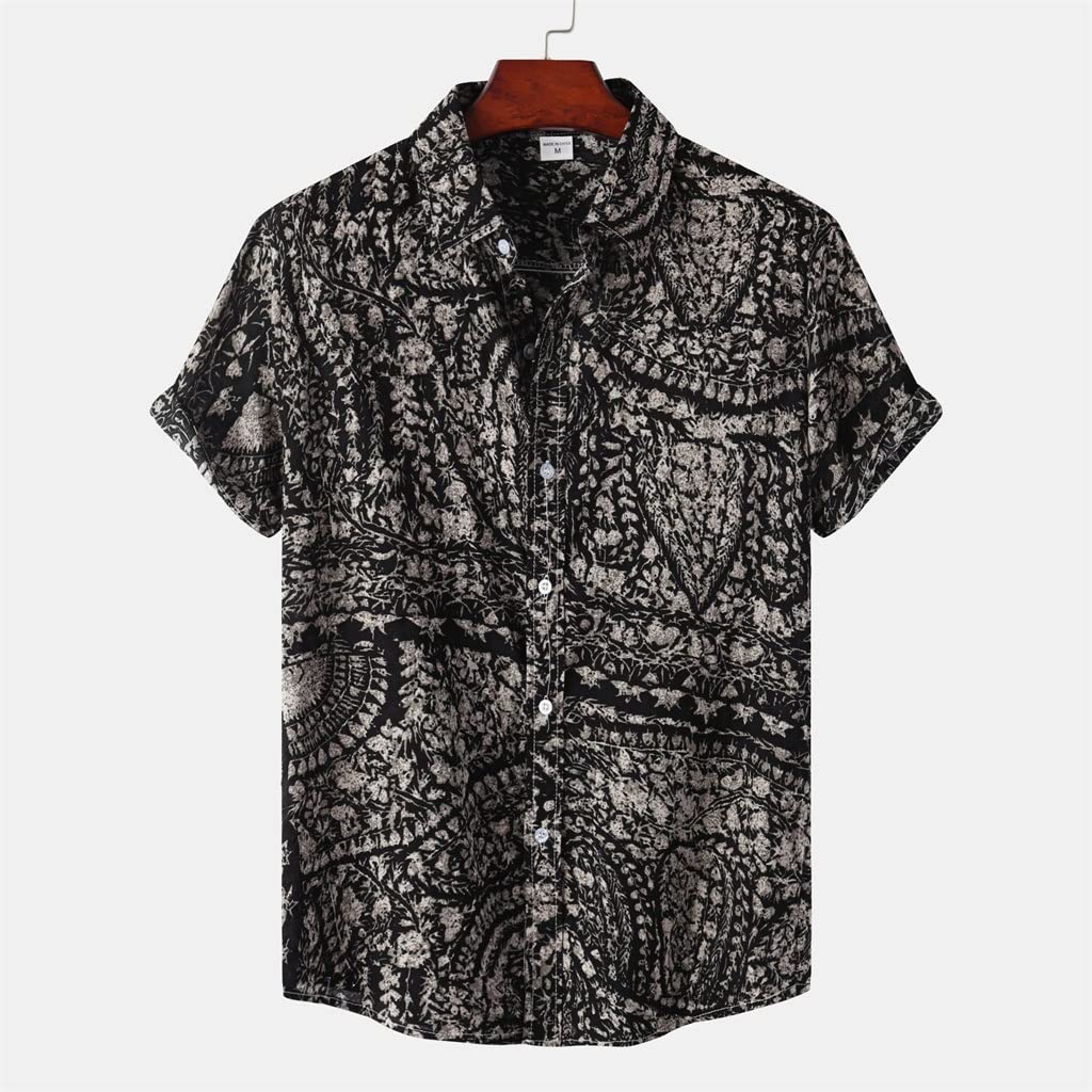 Hawaiihemden Herren Bedruckte Hemden Plus Size Herrenhemden Außenhandel (Farbe: A, Größe: M-Code)