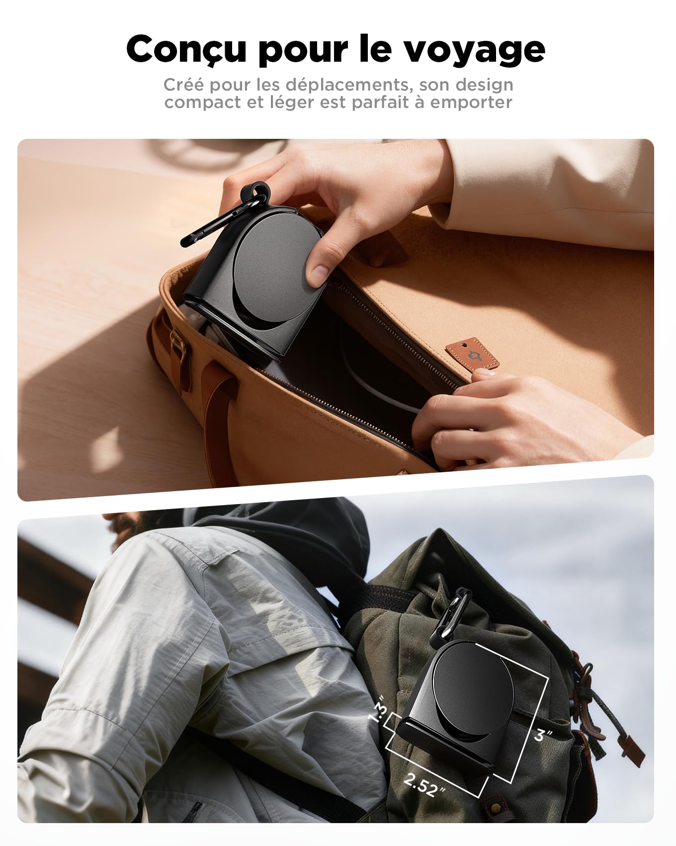 iOttie Treker Support de téléphone Portable magnétique de Poche, Support de Voyage Pliable pour visionnage Mains Libres et création de Contenu