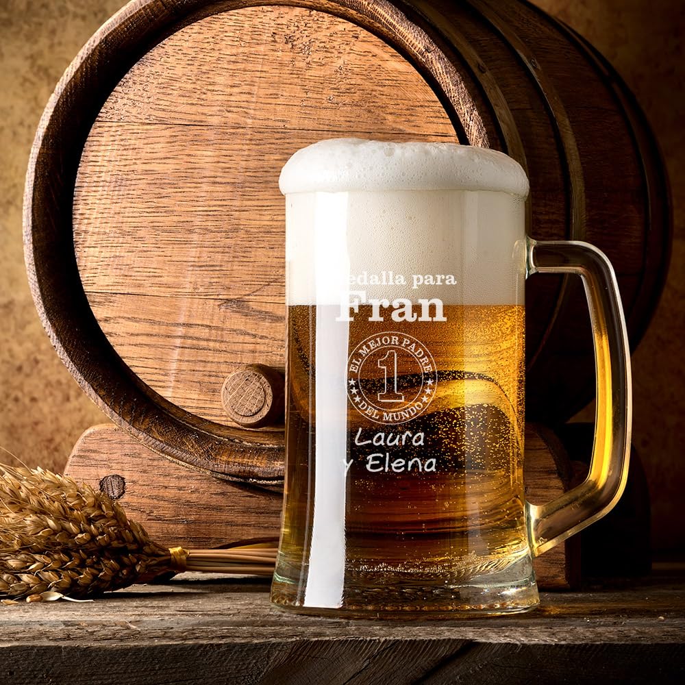 Jarra De Cerveza Personalizada Con Nombre - Regalo Para Papá