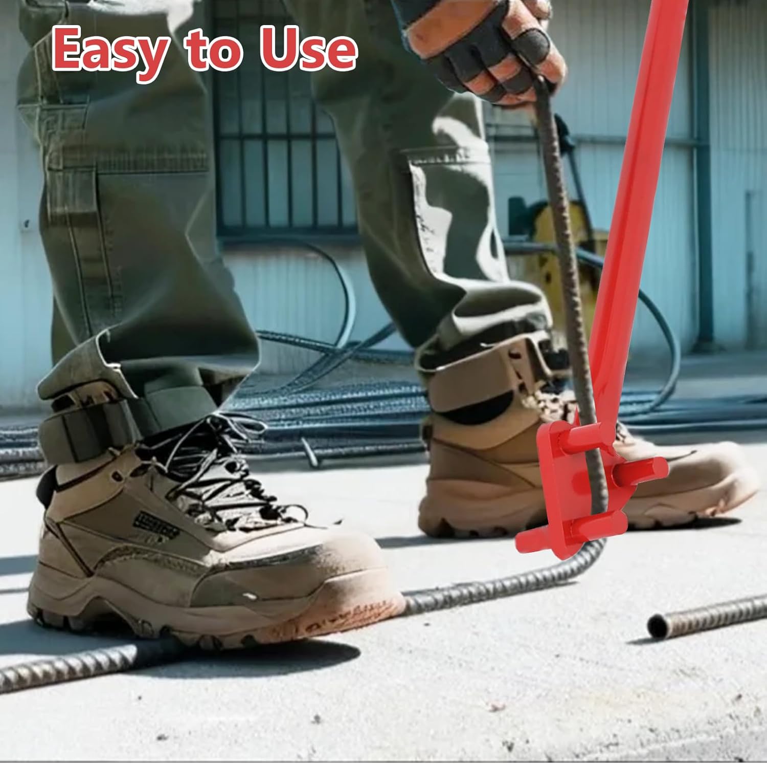 tonchean Manual Rebar Bender for 5/8" Bars Hand Operated Steel Rod & Flat Bar with Reverse Head, Ideal for Flat Steel and Steel Rods, Red