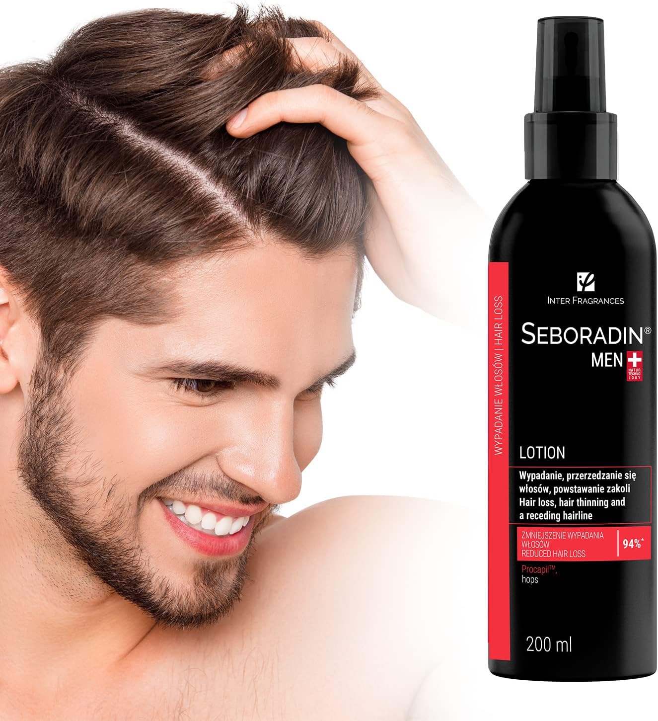Seborazine Men Lotion, Hair Lotion, Thinning & Curly Hairline, 200 ml