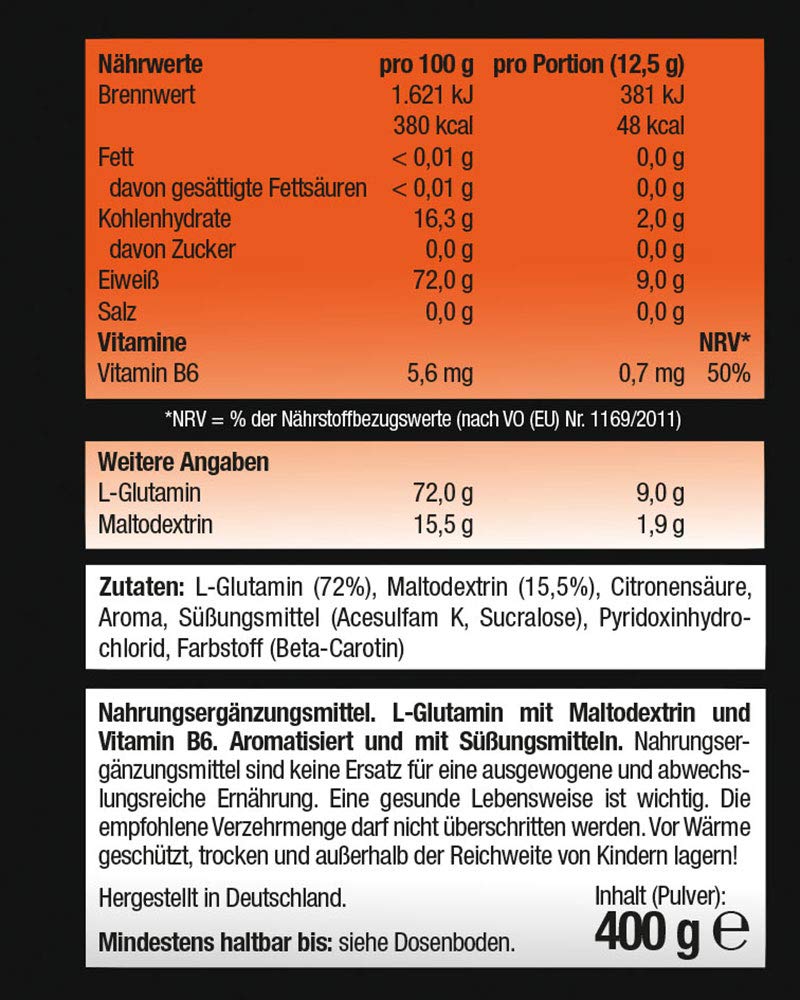 BMS Glutamin 9000 Apfel Orange 400g