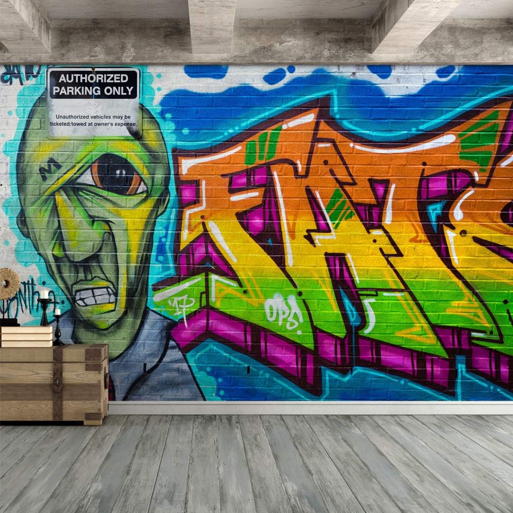 SIGNFORD Wall Mural Colorful Graffiti Removable Wallpaper Wall Sticker for Bedroom Living Room - 100x144 inches : Everything Else