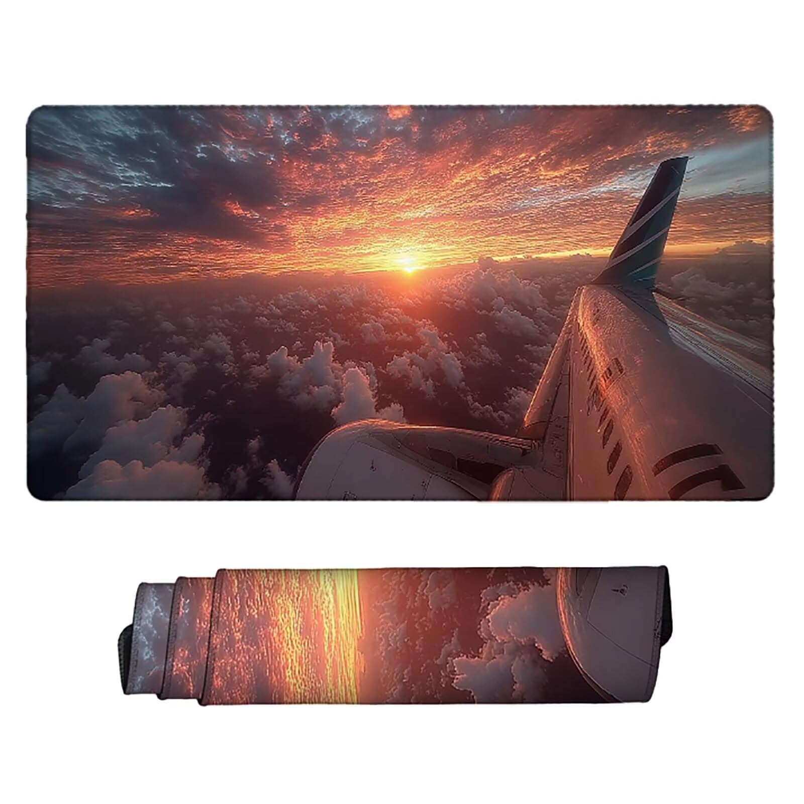 Tappetino Mouse XXL 1200x600mm Rosa Mousepad Aereo Tappetino Scrivania Grande, con base in Gomma Antiscivolo, Impermeabile Sottomano Scrivania per Computer, Ufficio, Accessori Gaming Mouse Pad 5-2279u