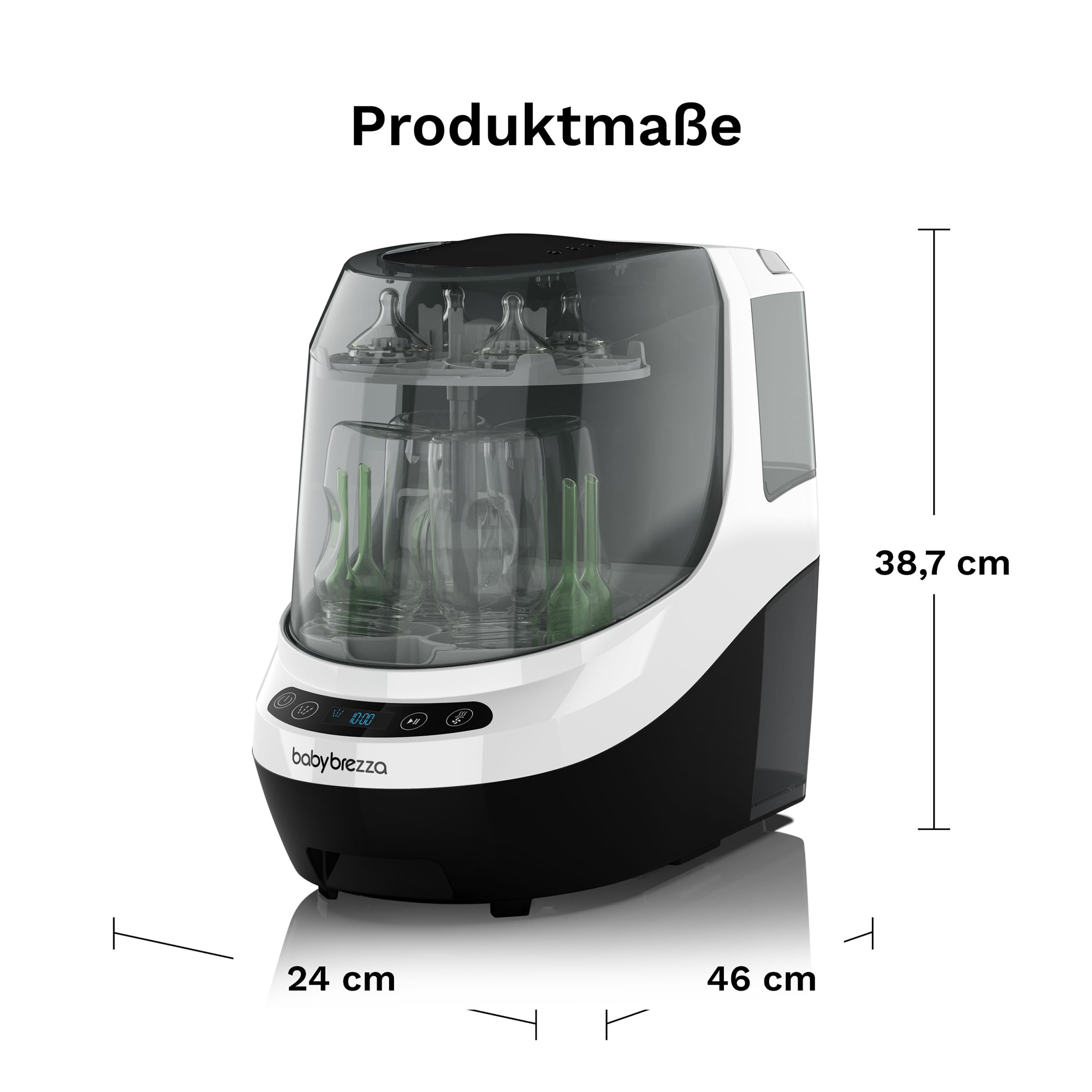 Baby Brezza Bottle Washer Pro Babyflaschenreiniger – Automatische Flaschenwaschmaschine für Babyflaschen – Reinigt, sterilisiert & trocknet – Mit HEPA-Filter, 20 Sprühdüsen & 6 Modi