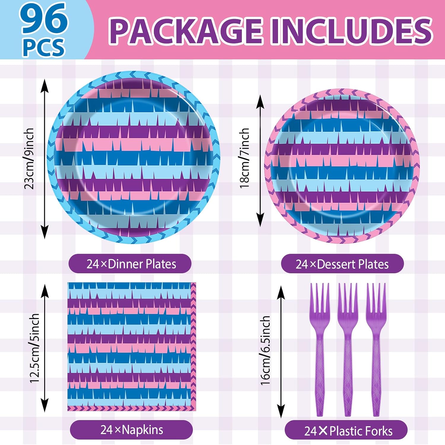96PCS Video Game Alpaca Party Tableware Set Video Game Birthday Decorations Disposable Paper Plates and Napkins Forks for Boys Kids Gamer Gaming Theme Party Supplies Serve 24 Guests