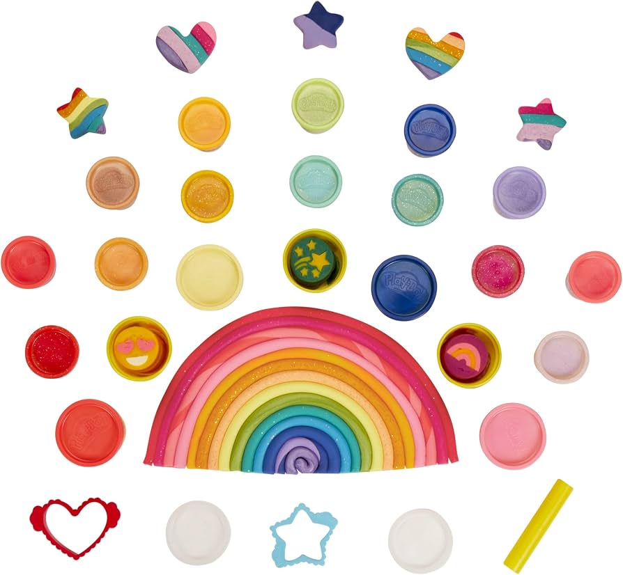 Play-Doh Bright 'n Happy - Paquete variado con 21 macetas que incluyen brillo metálico y brillante Play-Doh Bright 'n Happy - Paquete variado con 21 macetas que incluyen brillo metálico y brillante
