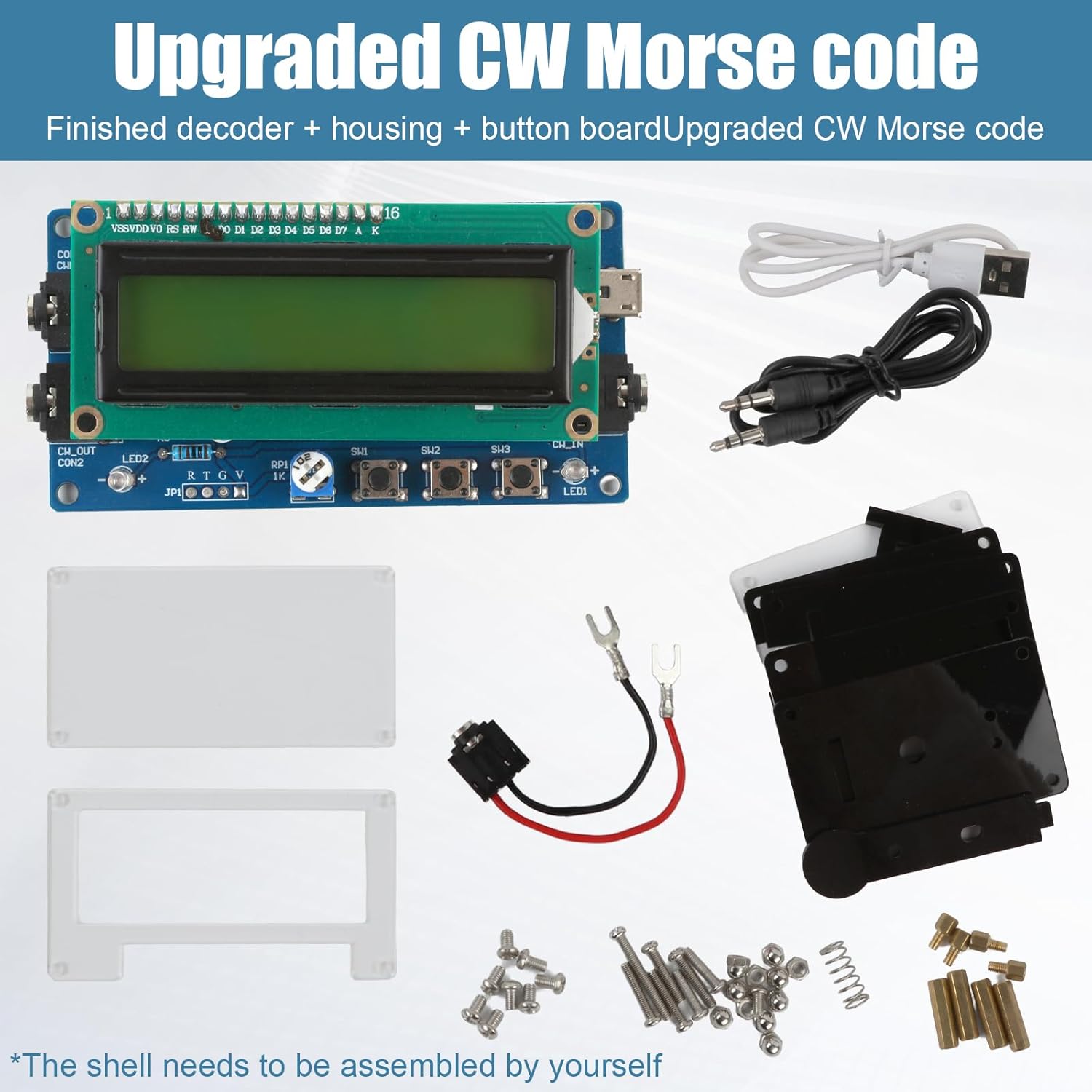 Morse Code Key, Soldering Practice Kit, Morse Code Decoder, CW Morse Trainer, Code Practice Soldering Practice Project, Key Operated Switches（Soldering Required）