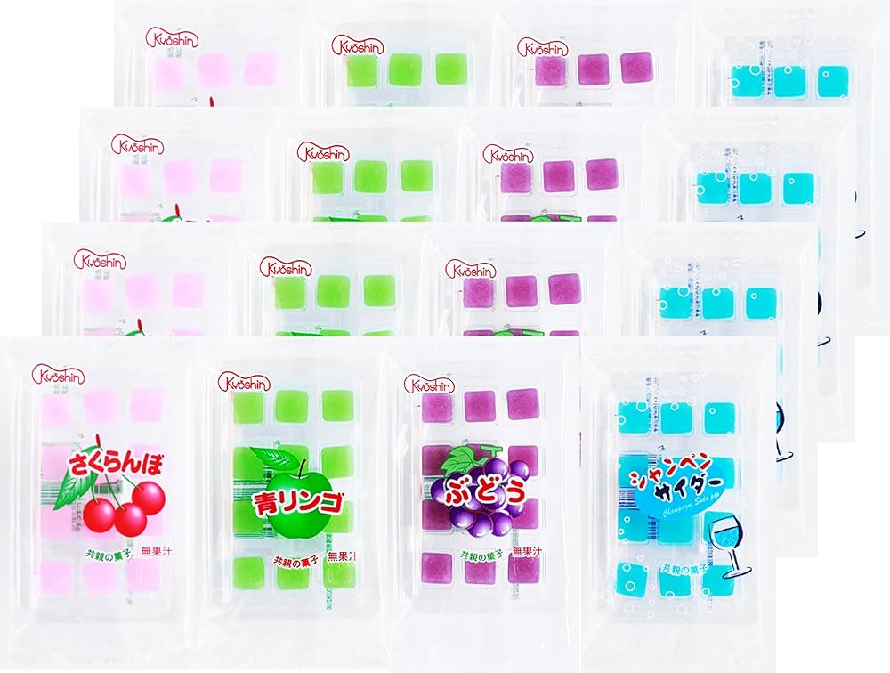 Amazon.co.jp: 共親製菓 餅あめ 4種類×各4個（さくらんぼ、ぶどう、青