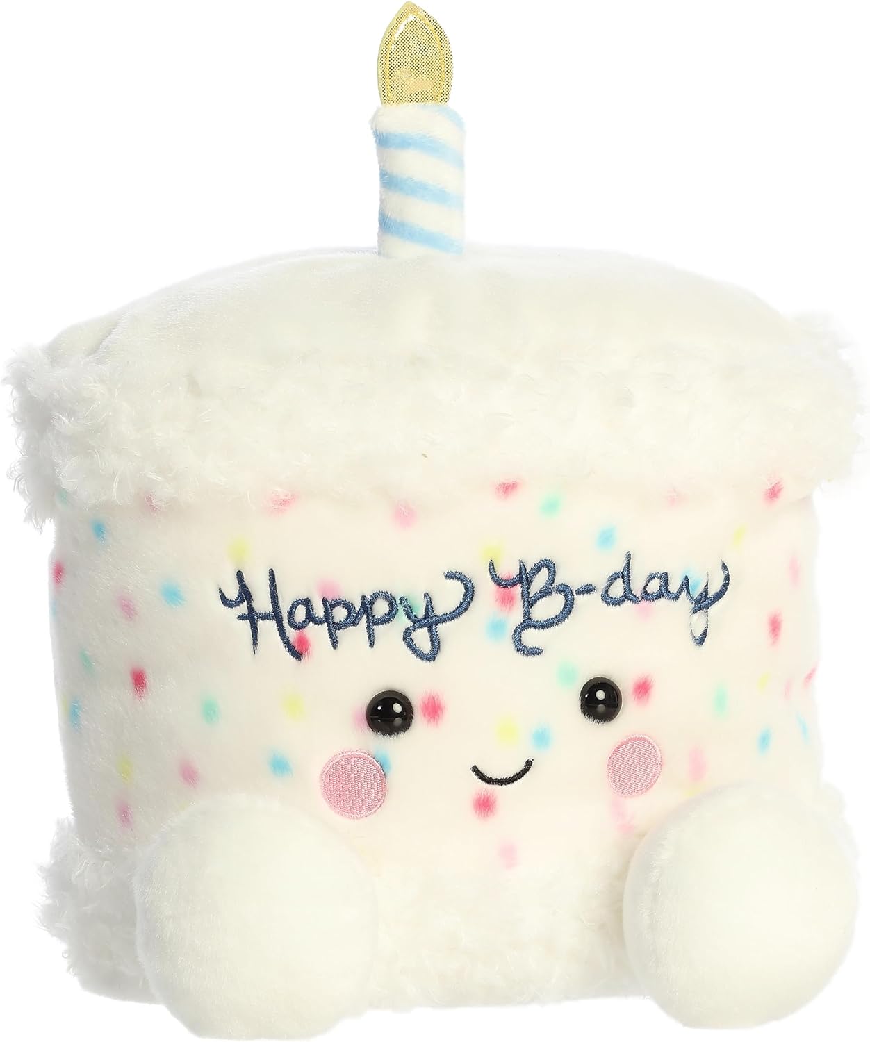 Aurora® Adorable Palm Pals™ Party Sized Happy B'Day Cake™ Stuffed Animal - Fun Collectible Plush for Kids and Adult Collectors - Perfect for Decorating Rooms and Birthday Gifts - White 11 Inches