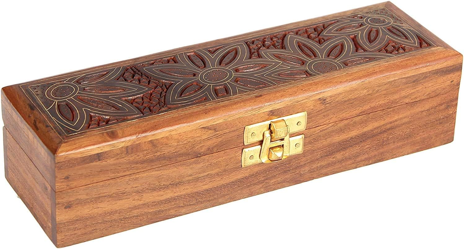 ITOS365Handmade Wooden Jewelry Box for Women Jewel Organizer Hand Carved Carvings Gift Items
