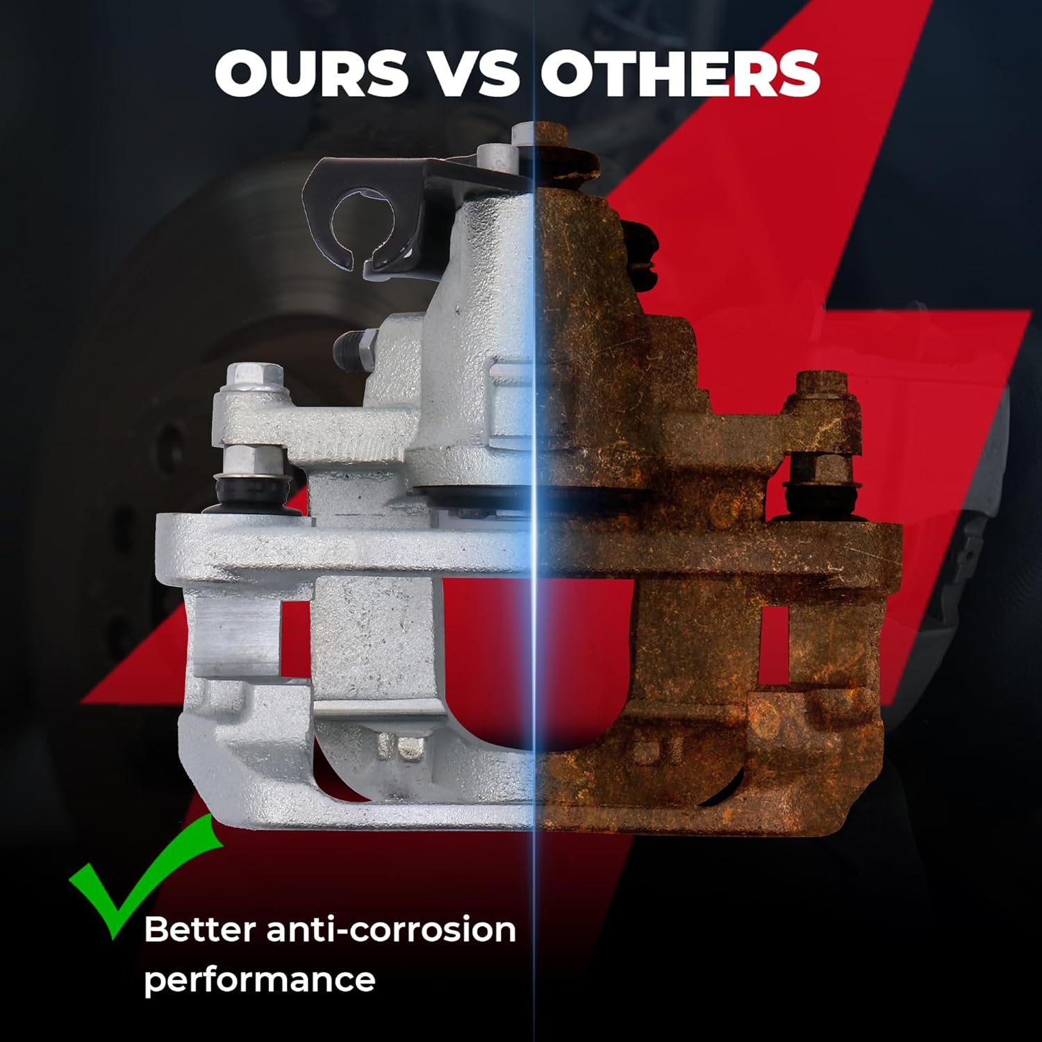 MOSTPLUS Rear Disc Brake Calipers Assembly Compatible for 2008-2012 Chrysler Town Country Dodge Grand Caravan 2009-2012 Volkswagen Routan 2012 2013 Ram C/V w/Bracket 18B5081 18B5080