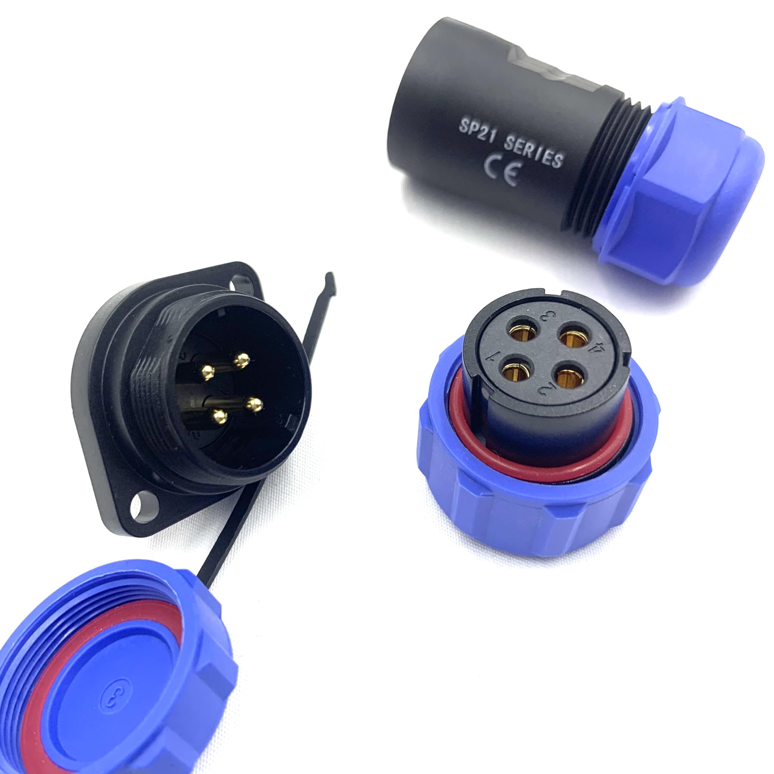 Fiche Mâle SP21 à 4 Broches à Vis, Fiche Mâle Et Publique 12 AWG, 4