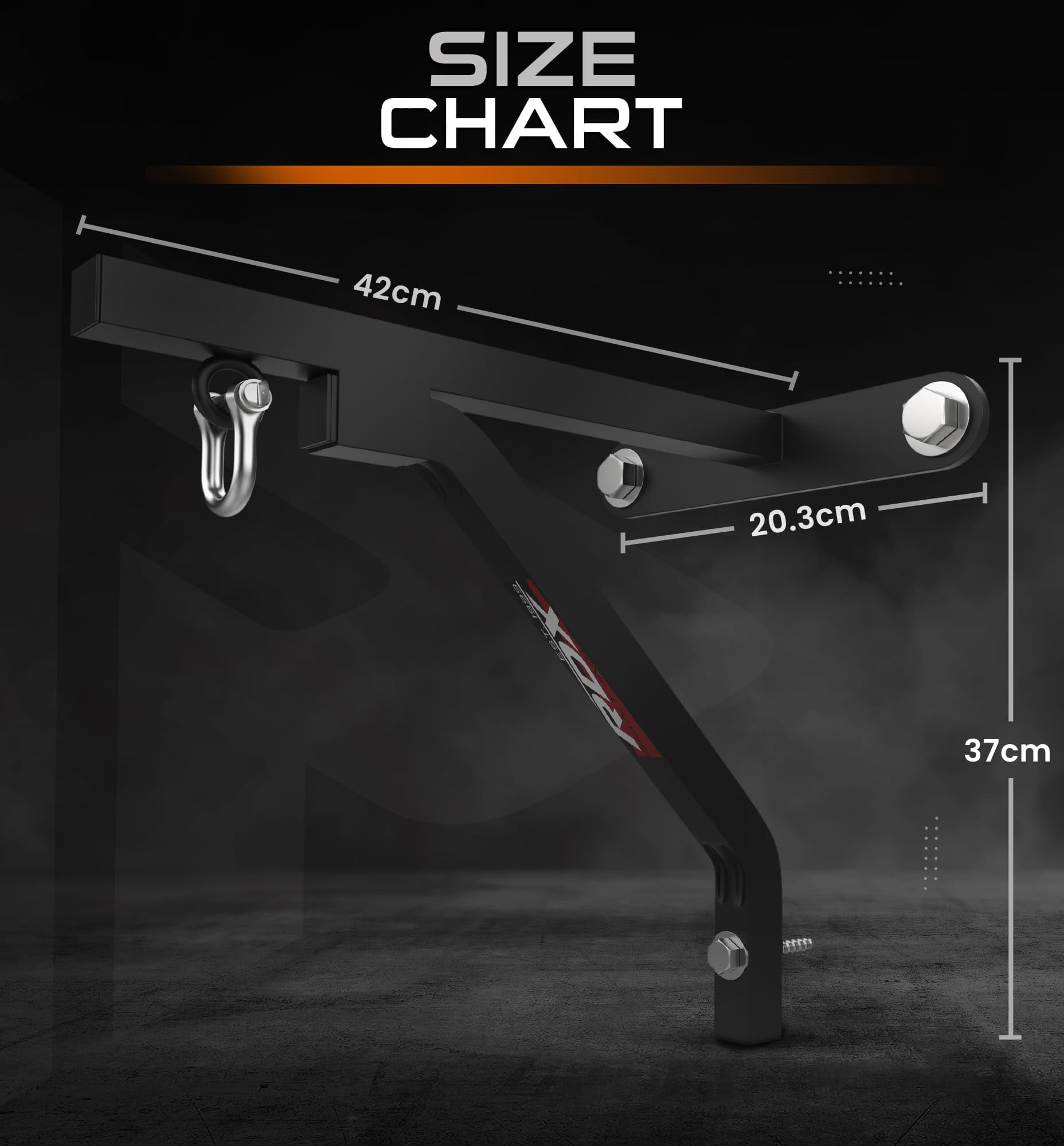 RDX Boxeo Pared Soporte De Fijaciones para Soporte Colgante de Acero con grillete en D, Percha De Hierro Resistente De Calibre 16 hasta 100 Libras, Entrenamiento de Boxeo, MMA, Muay Thai y Puñetazos