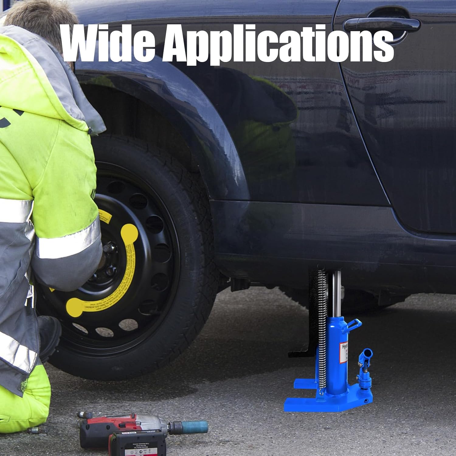 Toe Jack Hydraulic Lift 5T on Top Lift Jack,2.5T on Toe Jack Liftwith Manual Hand Pump for Lifting Farm Vehicles, Heavy-Duty Machinery, Lift Capacity 2.5-5 Ton (5T)