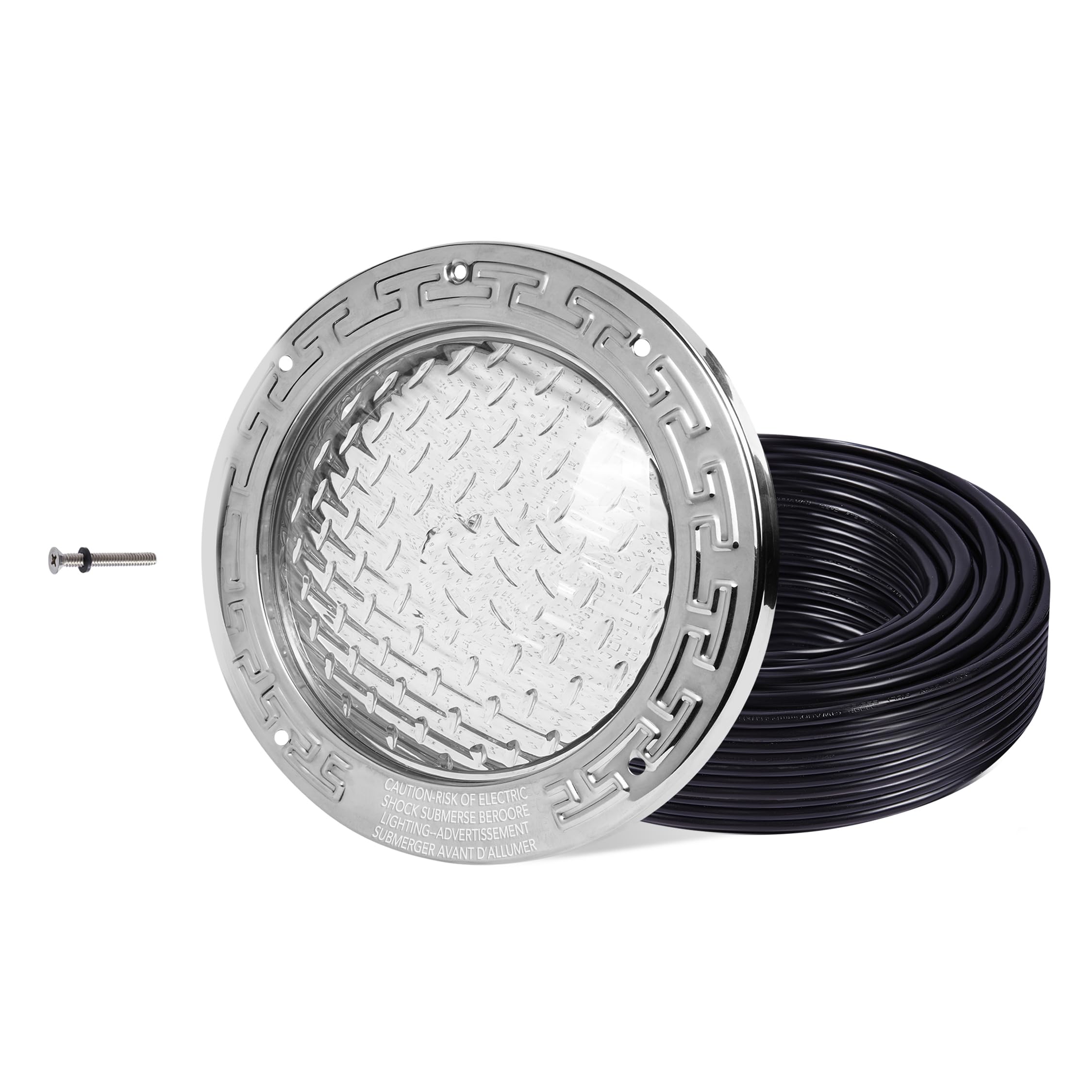 PN01 LED Inground Pool Lighting System 120V AC 10 Inch 40W, 6500K Cool White, 100 Feet Cord