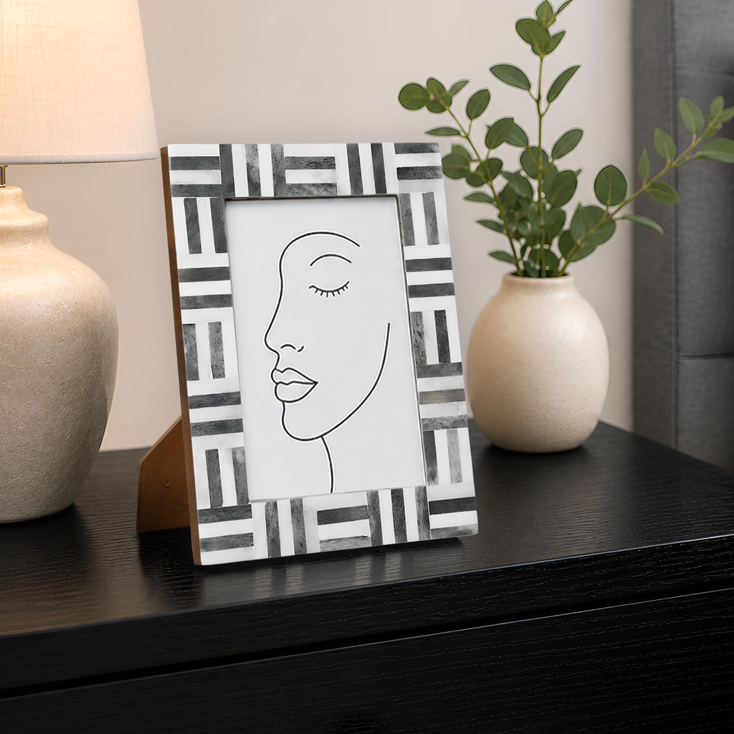 Handicrafts Home Handmade Grey Picture Frame, Modern Neutral Home Decor,5x7 image 5