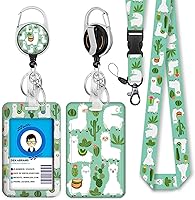 Vista 36 de Giancomics Black ID Badge Holder with Lanyard, Lanyards for ID Badges with Badge Reel Retractable Heavy Duty, Lanyard with ID Holder Keychain Clip