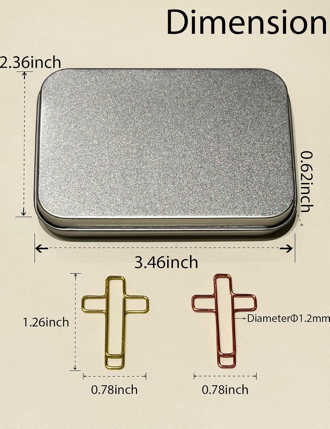 Cute Paper Clips, 60PCS Cross Shaped Paper Clips Bookmarks image 4