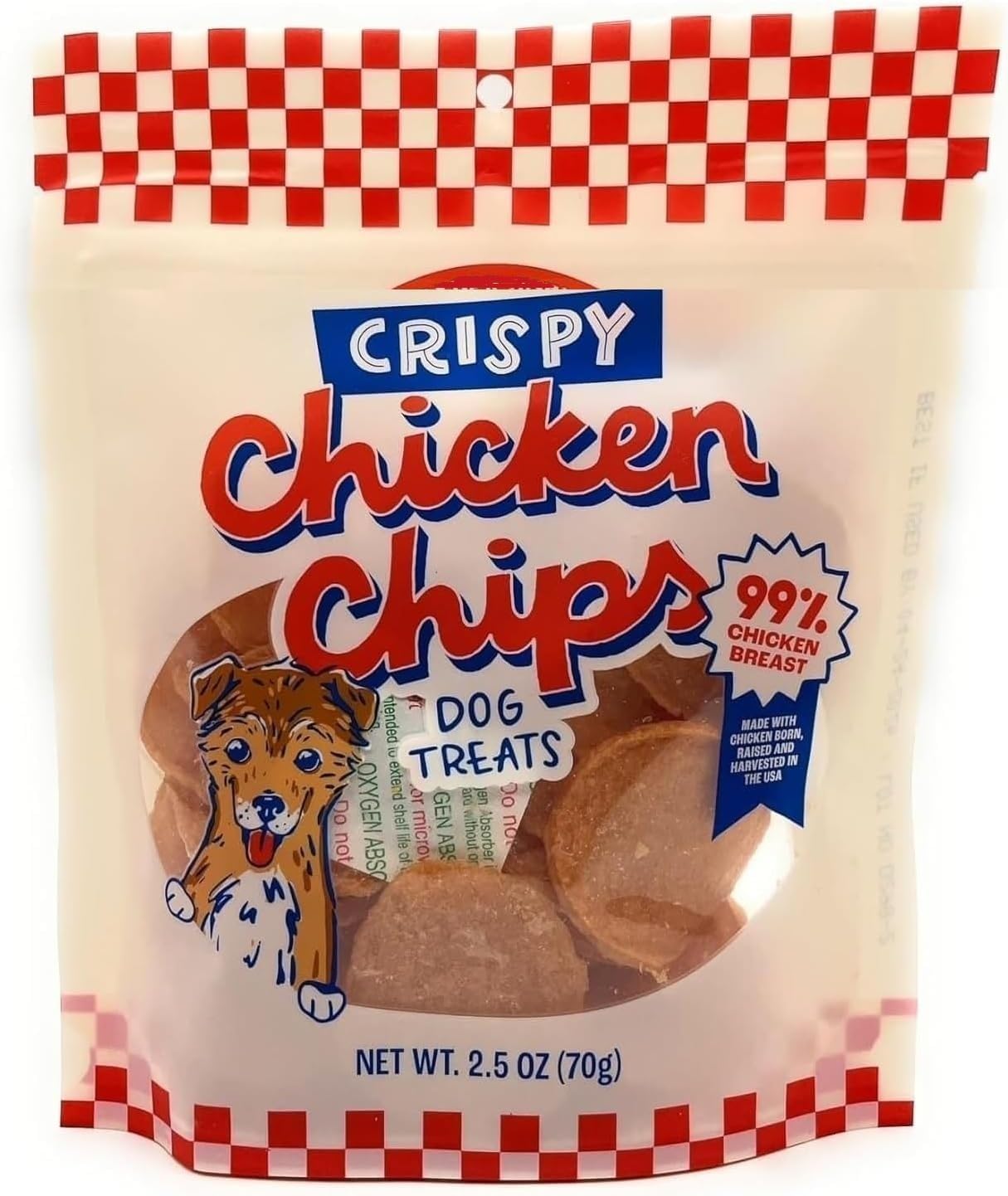 Crispy Chicken Chips Dog Treats, Made with Chicken Breast 2.5oz/70g – (Pack of 2)