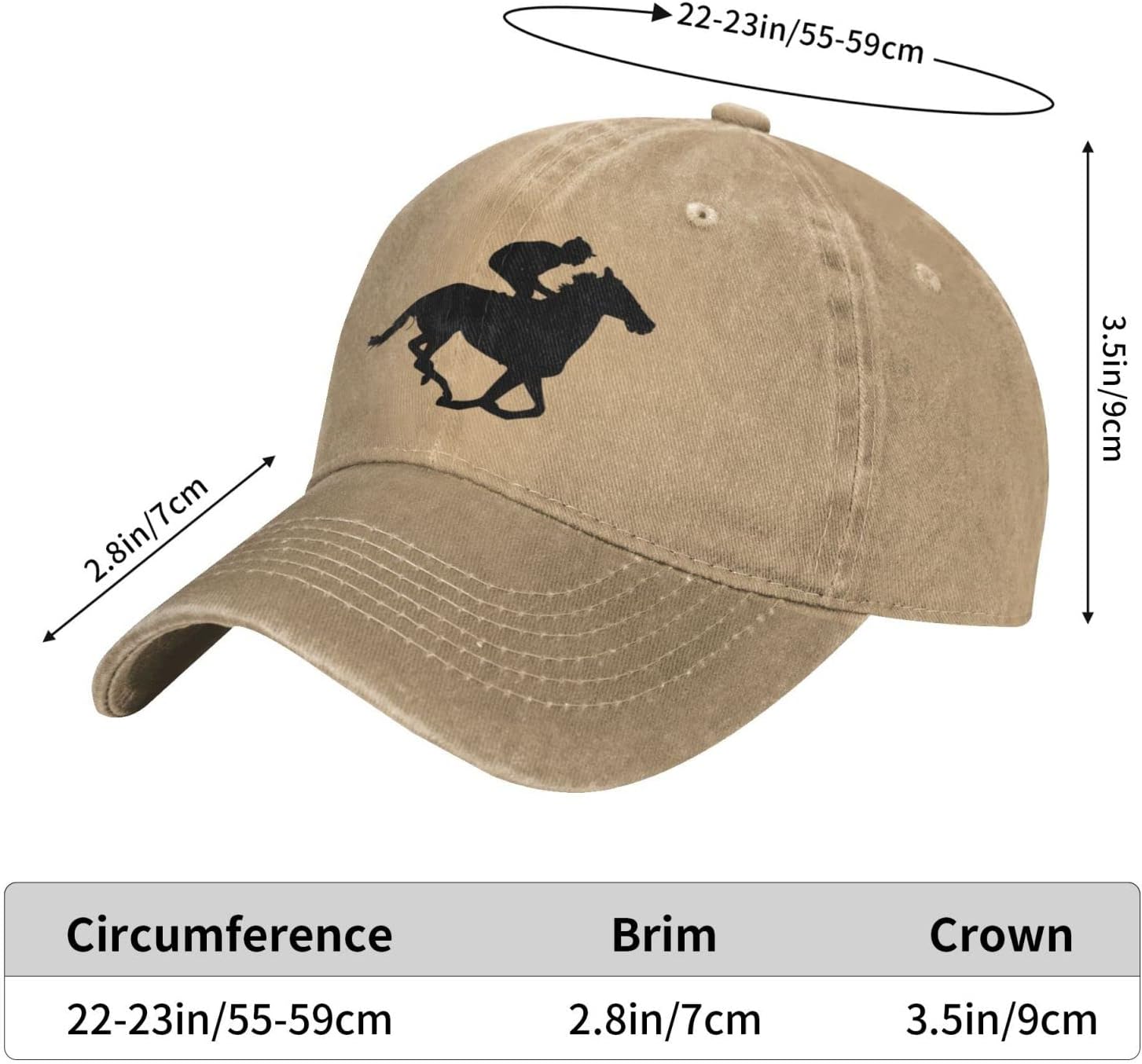 Horses-Riding-Harness-Racing-Rider-Equitation-Gifts Cowboy Hat Unisex Trucker Hat Baseball Cap for Mens Dad Ha