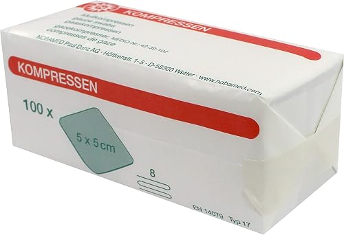 Kompressen 100 Stück von Noba 8-fach, 5 x 5 cm