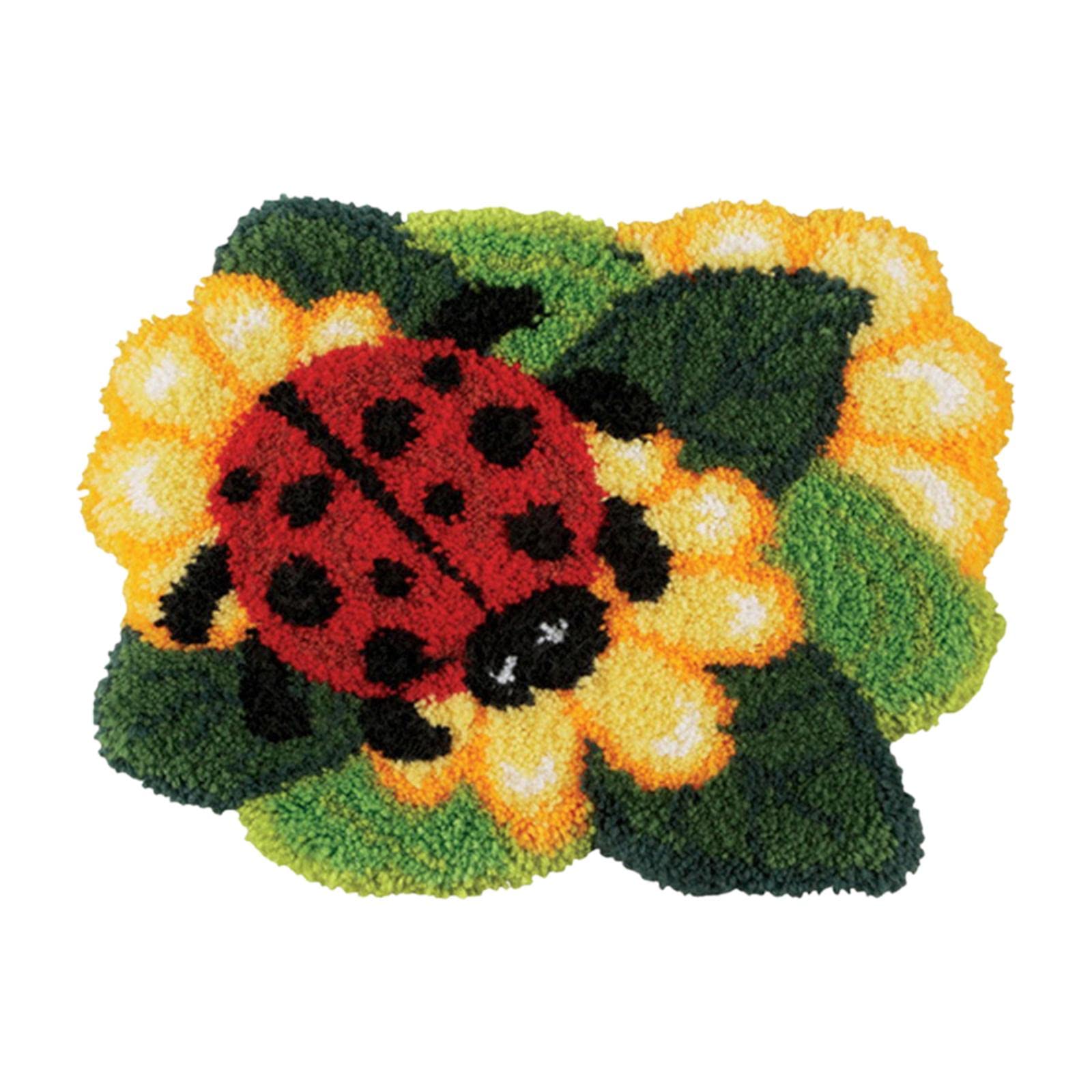 KBOLAE Latch Hook Carpet Kit Animal Shaped Embroidery Carpet Cushion Mat Creative, Style 3, 52cmx38cm