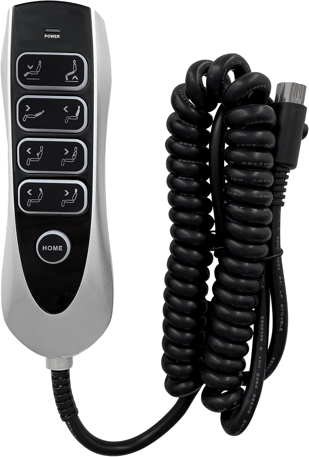 9 Button 9 Pin Remote Model JLDK.38.04.12 with USB Backlight and Home Button for Electric Sofa Power Recliner Lift Chair Parts Controller Hand Control Replacement