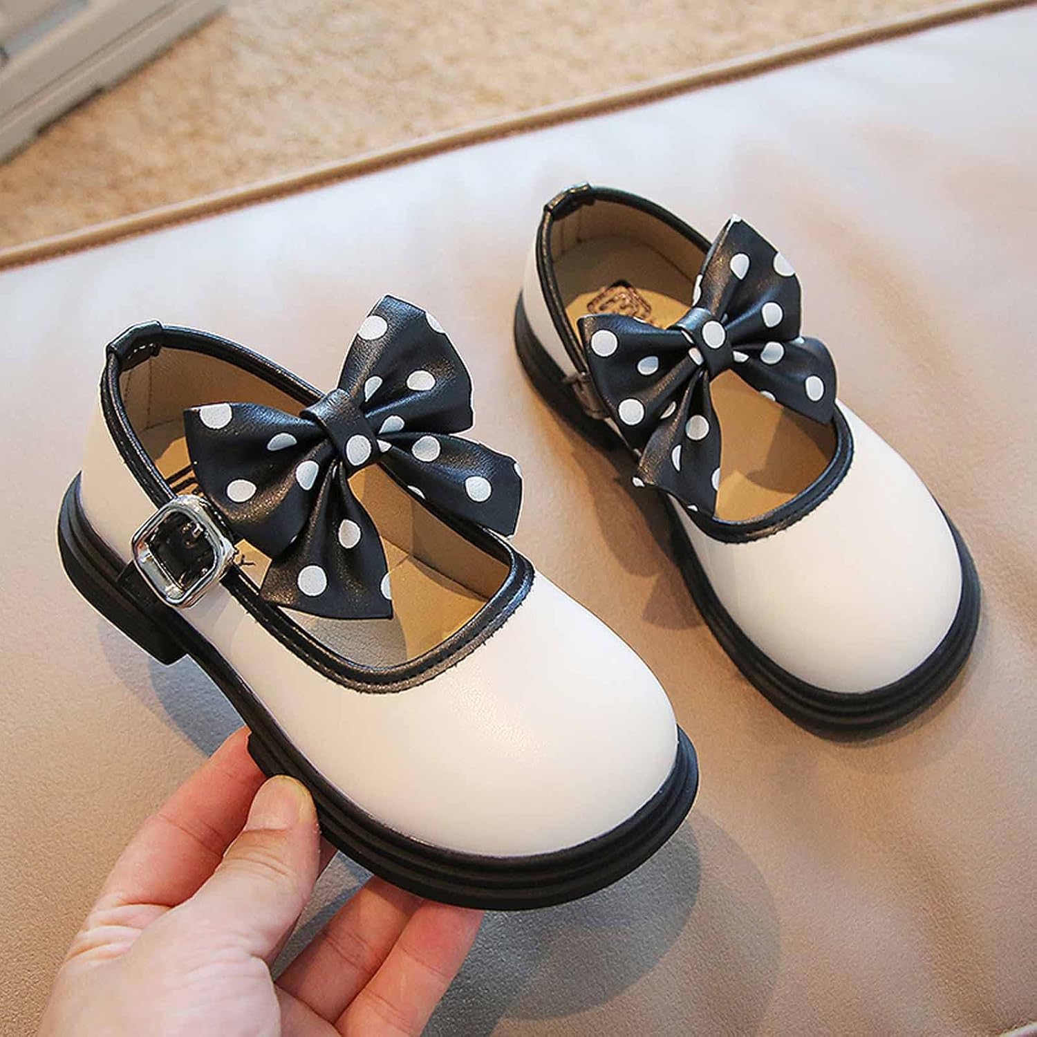 WICVIK Baby Girls Soft Sole Bowknot Princess Wedding Dress Mary Jane Flats Prewalker Light Baby Sneaker Shoes, Little Girl Dress Shoes for Party School Wedding, 3-10 Years : Clothing, Shoes & Jewelry