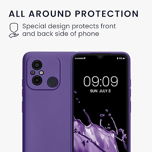 Miniatura 5 de kwmobile Funda compatible con Xiaomi Redmi 12C - Funda trasera de TPU suave - con aspecto metálico - Azul metálico violeta