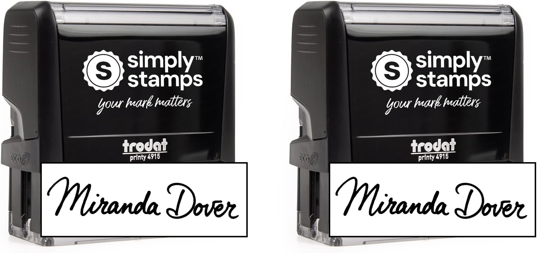 Custom Signature Stamp - Personalized Insignia - Self-Inking - Your Choice of 7 Ink Colors! (2, Xtra Large)