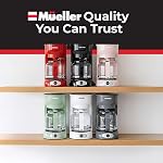 MUELLER HOME 12-Cup Drip Green Coffee Maker, Borosilicate Carafe, Auto-Off, Reusable Filter, Anti-Drip, Keep-Warm Function, Clear Water Level Window, Green Kitchen Accessories & Décor